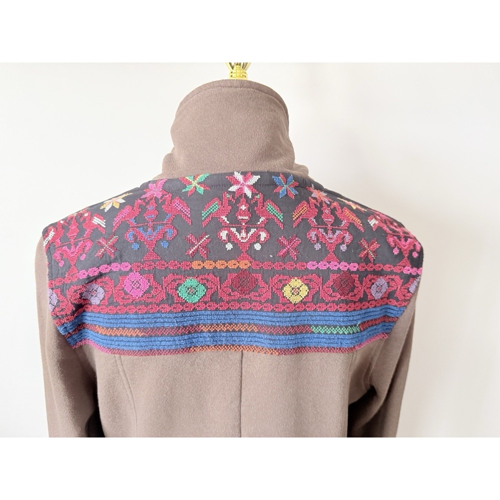 Ecote Women's L Embroidered Southwest Moto Zip Jacket Brown - Picture 13 of 16